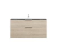 burgbad Eqio lavabo en verre avec meuble sous-lavabo, largeur 1220mm, SEYX122F3180A0070G0146, SEYX122F3180A0070G0146, Colorazione: Rovere Decor Cashmere / Rovere Decor Cashmere Decor Cashmere, manico 