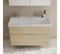 Burgbad Eqio lavabo in ceramica con mobile, 2 scomparti estraibili, SEYR103F3180C0001G0146, Eqio [Mobili da Bagno > Mobili con Doppio Lavabo]