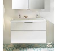 Burgbad Eqio lavabo in ceramica con mobile, 2 scomparti estraibili, SEZB103F2009C0001G0146, Eqio [Mobili da Bagno > Mobili da Bagno con Lavabo Integrato]