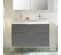 Burgbad Eqio lavabo in ceramica con mobile, 2 scomparti estraibili, SEZB103F2010C0001G0146, Eqio [Mobili da Bagno > Mobili da Bagno con Lavabo Integrato]