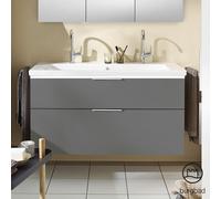 Burgbad Eqio lavabo in ceramica con mobile, 2 scomparti estraibili, SEZB123F2010C0001G0146, Eqio [Mobili da Bagno > Mobili con Doppio Lavabo]