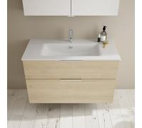 Burgbad Eqio lavabo slim in ceramica con mobile, 2 scomparti estraibili, SHBT102F3180C0001G0146, Eqio [Mobili da Bagno > Mobili da Bagno con Lavabo Integrato]