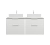 burgbad Eqio meuble sous-lavabo y compris plan de toilette avec 4 tiroirs, pour 2 vasques à poser, largeur 1400mm, SGUV140F2009G0146, SGUV140F2009G0146, Colorazione: Bianco lucido / Bianco lucido, man