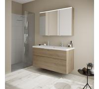 Burgbad Eqio mobile con doppio lavabo, con armadietto a specchio, SFAO123LF6423C0001G0146CH, Eqio [Mobili da Bagno > Set Mobili da Bagno]