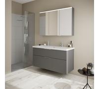 Burgbad Eqio mobile con doppio lavabo, con armadietto a specchio, SFAO123RF6584C0001G0146CH, Eqio [Mobili da Bagno > Set Mobili da Bagno]