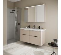 Burgbad Eqio mobile con doppio lavabo, con armadietto a specchio, SFAQ123LF6583C0001G0200, Eqio [Mobili da Bagno > Set Mobili da Bagno]