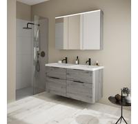 Burgbad Eqio mobile con doppio lavabo, con armadietto a specchio, SFAQ123RF6015C0001G0200, Eqio [Mobili da Bagno > Set Mobili da Bagno]