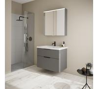 Burgbad Eqio mobile con lavabo, con armadietto a specchio, SFAN083F6584C0001G0200, Eqio [Mobili da Bagno > Set Mobili da Bagno]
