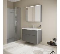 Burgbad Eqio mobile con lavabo, con armadietto a specchio, SFAN093F6584C0001G0146, Eqio [Mobili da Bagno > Set Mobili da Bagno]