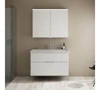 Burgbad Eqio mobile con lavabo, con armadietto a specchio, SFAN103F2009C0001G0146, Eqio [Mobili da Bagno > Set Mobili da Bagno]