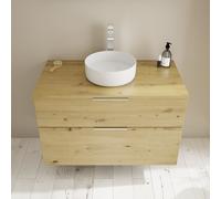 Burgbad Eqio mobile con lavabo da appoggio in ceramica, 2 scomparti estraibili, SGUM100F5662C0001G0146, Eqio [Mobili da Bagno > Mobili con Lavabo Integrato]