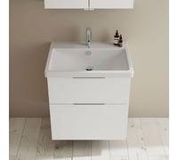 Burgbad Eqio mobile con lavabo in ceramica integrato, 2 scomparti estraibili, SEYQ063F2009C0001G0146, Eqio [Mobili da Bagno > Mobili con Lavabo Integrato]