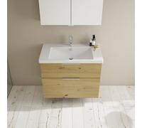Burgbad Eqio mobile con lavabo in ceramica integrato, 2 scomparti estraibili, SEYQ083F5662C0001G0146, Eqio [Mobili da Bagno > Mobili con Lavabo Integrato]