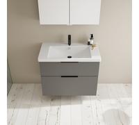 Burgbad Eqio mobile con lavabo in ceramica integrato, 2 scomparti estraibili, SEYQ083F6584C0001G0200, Eqio [Mobili da Bagno > Mobili con Lavabo Integrato]