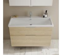 Lavabo in ceramica Burgbad Eqio con mobiletto, larghezza 1030 mm, SEYQ103, Colorazione: Rovere Decor Cashmere / Rovere Decor Cashmere Decor Cashmere, manico G0146