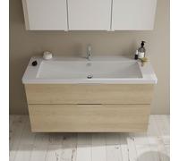 Burgbad Eqio lavabo in ceramica con mobile, 2 scomparti estraibili, SEYQ123F3180C0001G0146, Eqio [Mobili da Bagno > Mobili da Bagno con Lavabo Integrato]
