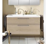 Burgbad Eqio mobile con lavabo in ceramica integrato, 2 scomparti estraibili, SEYR123F3180C0001P95, Eqio [Mobili da Bagno > Mobili con Doppio Lavabo]