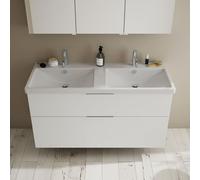 Burgbad Eqio mobile con lavabo in ceramica integrato, 2 scomparti estraibili, SEYS123F2009C0001G0146, Eqio [Mobili da Bagno > Mobili con Doppio Lavabo]