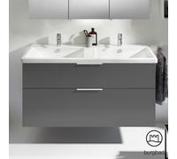 Burgbad Eqio mobile con lavabo in ceramica integrato, 2 scomparti estraibili, SEYS123F2010C0001G0146, Eqio [Mobili da Bagno > Mobili con Doppio Lavabo]