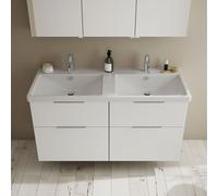 Burgbad Eqio mobile con lavabo in ceramica integrato, 4 scomparti estraibili, SEYT123F2009C0001G0146, Eqio [Mobili da Bagno > Mobili con Doppio Lavabo]
