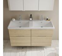 Burgbad Eqio mobile con lavabo in ceramica integrato, 4 scomparti estraibili, SEYT123F3180C0001G0146, Eqio [Mobili da Bagno > Mobili con Doppio Lavabo]