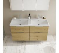 Burgbad Eqio mobile con lavabo in ceramica integrato, 4 scomparti estraibili, SEYT123F5662C0001G0146, Eqio [Mobili da Bagno > Mobili con Doppio Lavabo]
