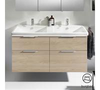 Burgbad Eqio mobile con lavabo in ceramica integrato, 4 scomparti estraibili, SEZD123F3180C0001G0146, Eqio [Mobili da Bagno > Mobili con Doppio Lavabo]