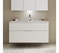 Burgbad Eqio mobile con lavabo in composto minerale, 2 scomparti estraibili, SHCD122F6582C0001G0146, Eqio [Mobili da Bagno > Mobili con Doppio Lavabo]