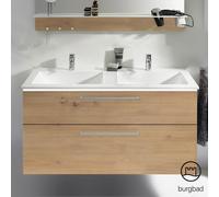 Burgbad Eqio mobile con lavabo in composto minerale integrato, 2 scomparti estraibili, SEZF122F5662C0001P95, Eqio [Mobili da Bagno > Mobili con Doppio Lavabo]