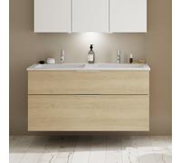 Burgbad Eqio mobile con lavabo in composto minerale integrato, 2 scomparti estraibili, SHCD122F3180C0001G0146, Eqio [Mobili da Bagno > Mobili con Doppio Lavabo]