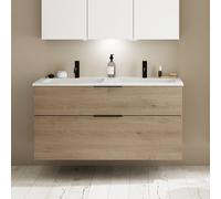 Burgbad Eqio mobile con lavabo in composto minerale integrato, 2 scomparti estraibili, SHCD122F6423C0001G0200, Eqio [Mobili da Bagno > Mobili con Doppio Lavabo]
