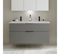 Burgbad Eqio mobile con lavabo in composto minerale integrato, 2 scomparti estraibili, SHCD122F6584C0001G0200, Eqio [Mobili da Bagno > Mobili con Doppio Lavabo]