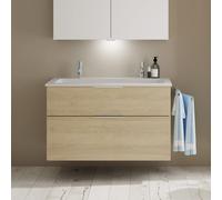 Burgbad Eqio mobile con lavabo in composto minerale integrato, 2 scomparti estraibili, SHCS102F3180C0001G0146, Eqio [Mobili da Bagno > Mobili con Doppio Lavabo]