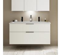 Burgbad Eqio mobile con lavabo in composto minerale integrato, 2 scomparti estraibili, SHCS122F2009C0001G0200, Eqio [Mobili da Bagno > Mobili con Doppio Lavabo]