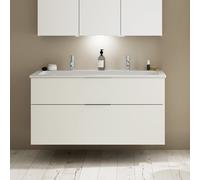 Burgbad Eqio mobile con lavabo in composto minerale integrato, 2 scomparti estraibili, SHCS122F2009C0001G0146, Eqio [Mobili da Bagno > Mobili con Doppio Lavabo]