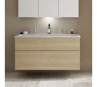 Burgbad Eqio mobile con lavabo in composto minerale integrato, 2 scomparti estraibili, SHCS122F3180C0001G0146, Eqio [Mobili da Bagno > Mobili con Doppio Lavabo]