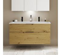 Burgbad Eqio mobile con lavabo in composto minerale integrato, 2 scomparti estraibili, SHCS122F5662C0001G0200, Eqio [Mobili da Bagno > Mobili con Doppio Lavabo]