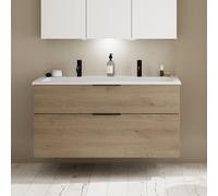Burgbad Eqio mobile con lavabo in composto minerale integrato, 2 scomparti estraibili, SHCS122F6423C0001G0200, Eqio [Mobili da Bagno > Mobili con Doppio Lavabo]
