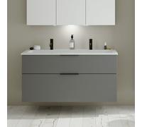 Burgbad Eqio mobile con lavabo in composto minerale integrato, 2 scomparti estraibili, SHCS122F6584C0001G0200, Eqio [Mobili da Bagno > Mobili con Doppio Lavabo]