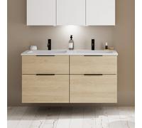 Burgbad Eqio mobile con lavabo in composto minerale integrato, 4 scomparti estraibili, SHCF122F3180C0001G0200, Eqio [Mobili da Bagno > Mobili con Doppio Lavabo]