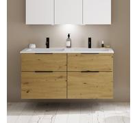 Burgbad Eqio mobile con lavabo in composto minerale integrato, 4 scomparti estraibili, SHCF122F5662C0001G0200, Eqio [Mobili da Bagno > Mobili con Doppio Lavabo]