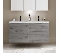 Burgbad Eqio mobile con lavabo in composto minerale integrato, 4 scomparti estraibili, SHCF122F6015C0001G0200, Eqio [Mobili da Bagno > Mobili con Doppio Lavabo]