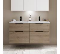 Burgbad Eqio mobile con lavabo in composto minerale integrato, 4 scomparti estraibili, SHCF122F6423C0001G0200, Eqio [Mobili da Bagno > Mobili con Doppio Lavabo]