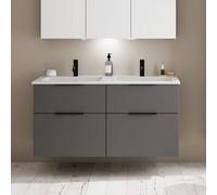 Burgbad Eqio mobile con lavabo in composto minerale integrato, 4 scomparti estraibili, SHCF122F6584C0001G0200, Eqio [Mobili da Bagno > Mobili con Doppio Lavabo]