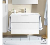 Burgbad Eqio mobile con lavabo in vetro, 2 scomparti estraibili, SEYX092F2009A0070G0146, Eqio [Mobili da Bagno > Mobili con Lavabo Integrato]