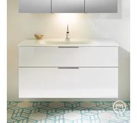 Burgbad Eqio mobile con lavabo in vetro integrato, 2 scomparti estraibili, SEYX122F2009A0070G0146, Eqio [Mobili da Bagno > Mobili con Lavabo Integrato]