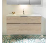 Burgbad Eqio mobile con lavabo in vetro integrato, 2 scomparti estraibili, SEYX122F3180A0070G0146, Eqio [Mobili da Bagno > Mobili con Lavabo Integrato]