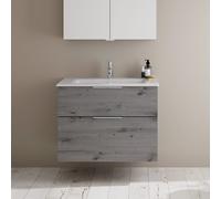 Burgbad Eqio mobile con lavabo Slim in ceramica, 2 scomparti estraibili, SHBT082F6015C0001G0200, Eqio [Mobili da Bagno > Mobili con Lavabo Integrato]