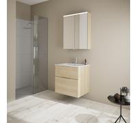 Burgbad Eqio mobile con lavabo slim in ceramica integrato, con armadietto a specchio, SHCP062F3180C0001G0146, Eqio [Mobili da Bagno > Set Mobili da Bagno]
