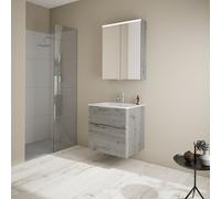 Burgbad Eqio mobile con lavabo slim in ceramica integrato, con armadietto a specchio, SHCP062F6015C0001G0146, Eqio [Mobili da Bagno > Set Mobili da Bagno]